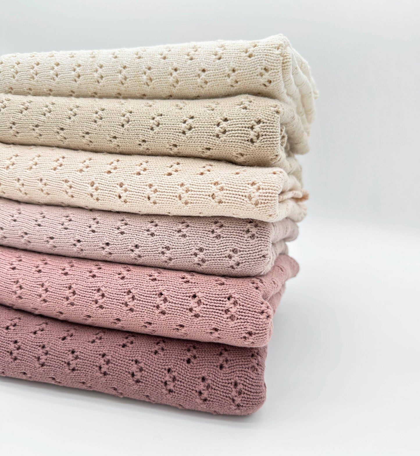 Grace Knitted Cotton Baby Blanket: Oatmeal