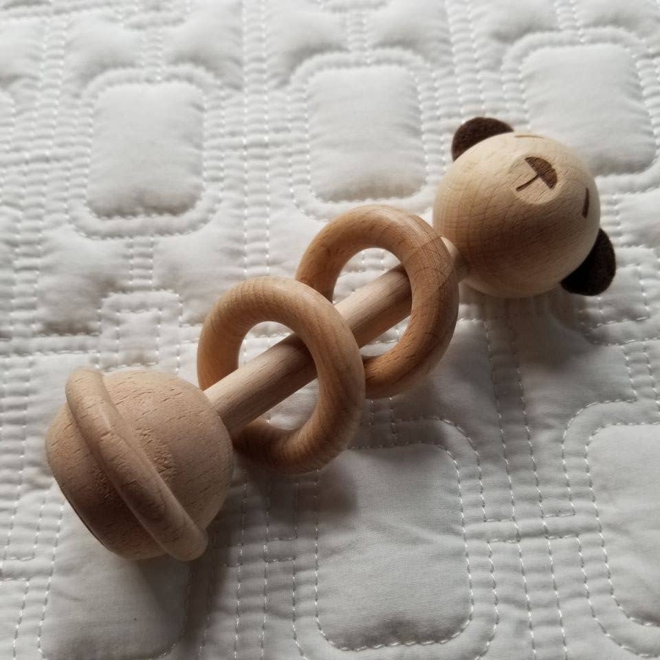 Bear Wooden Baby Rattle