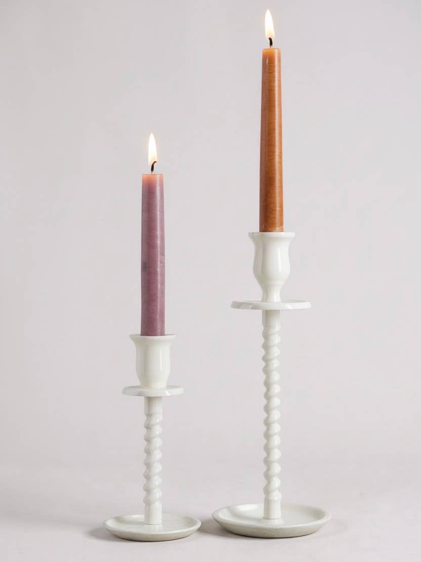 Corkscrew Taper Holder Off-White Small