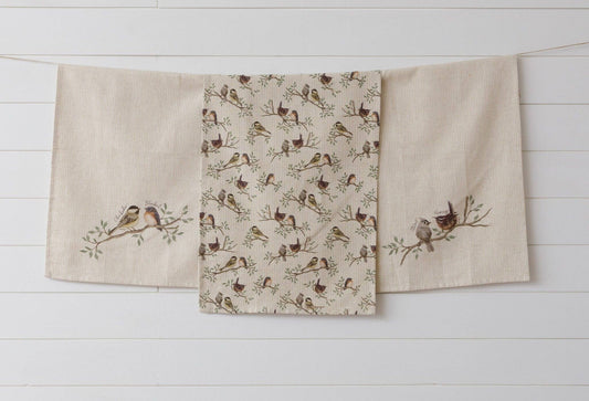 Tea Towels set of 3 - Birds On Branches