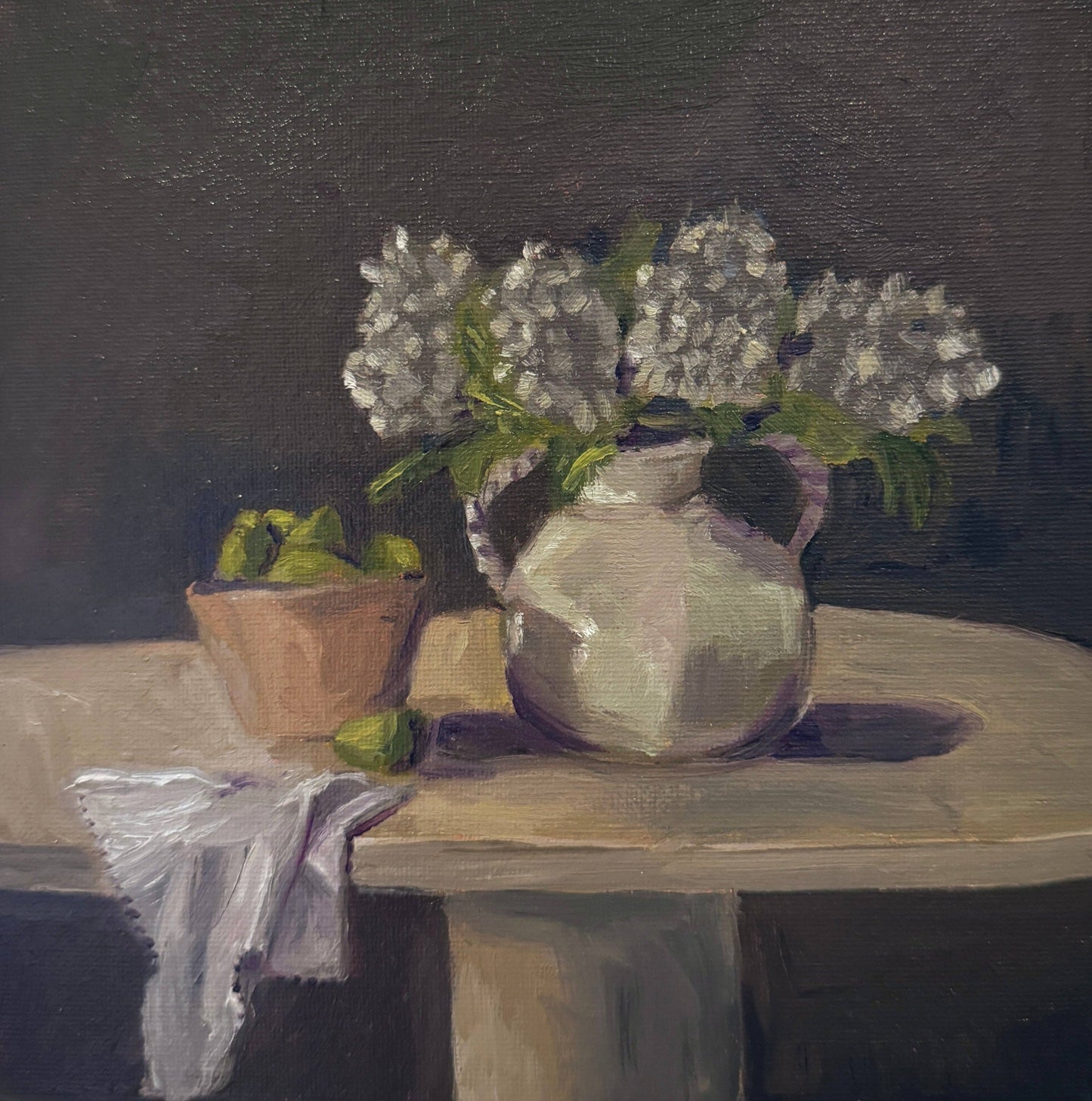 "Vase of Hydrangeas" Print: 5x5