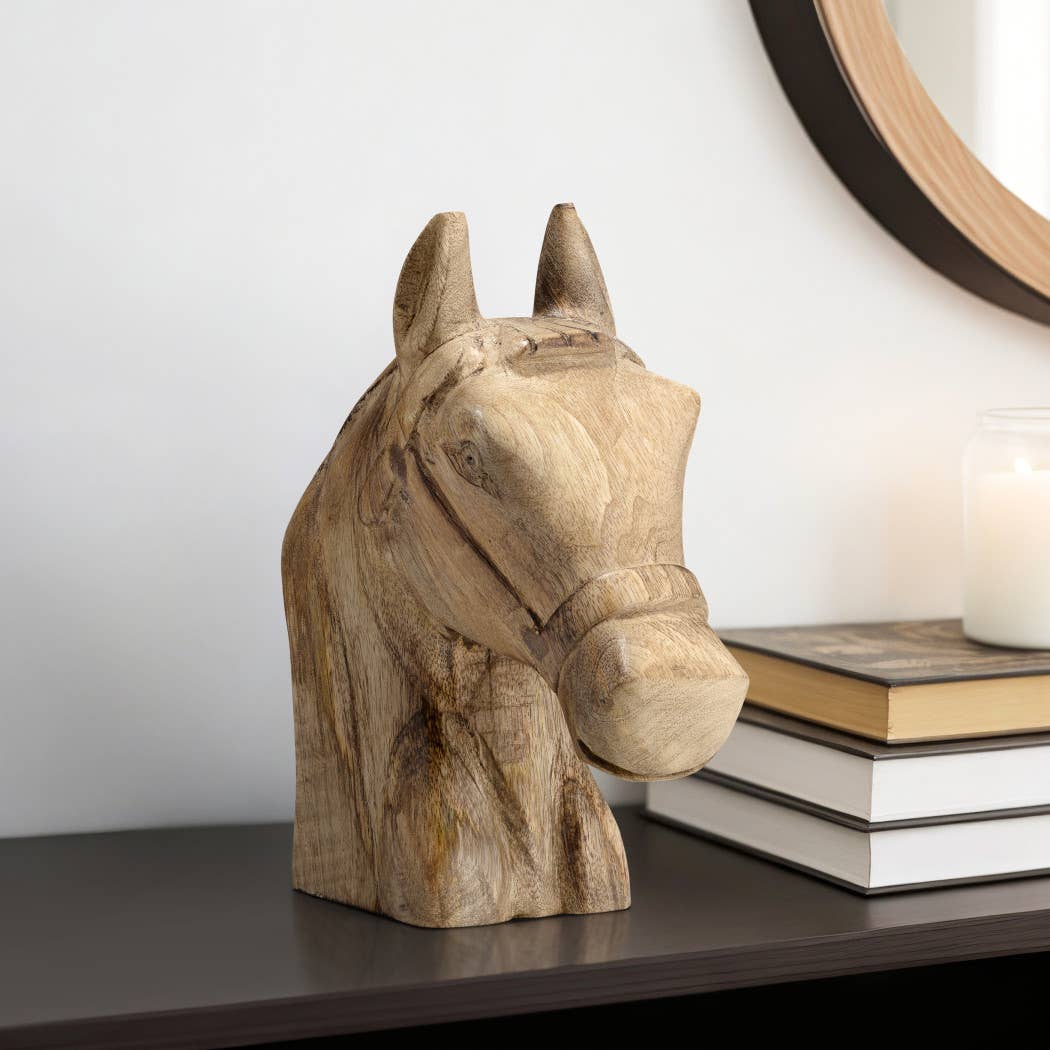 Wooden Modern Novelty Horse Head Figurine