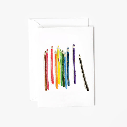 Colored pencils mini notecard