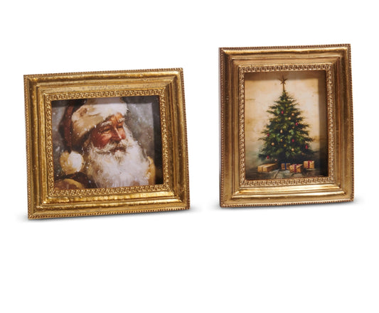6" Gilded Christmas Framed Art
