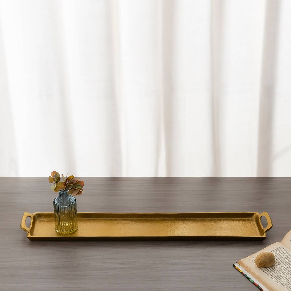 Alum. Tray w/Handles 5x30"  - ANTIQUE BRASS