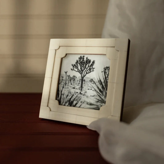 4x4 Nella Neoclassical Resin Photo Frame White