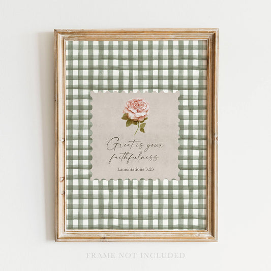 Faithfulness Scripture Wall Art Print Christian Gift Decor : 5x7