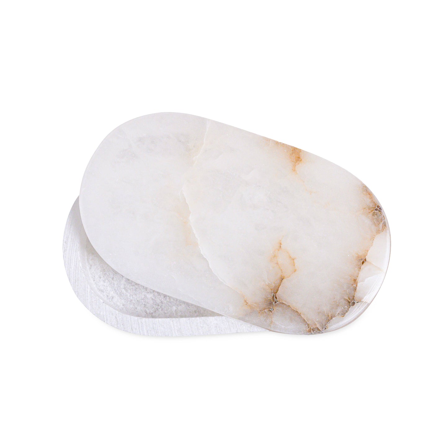 White Alabaster Oval Display Box