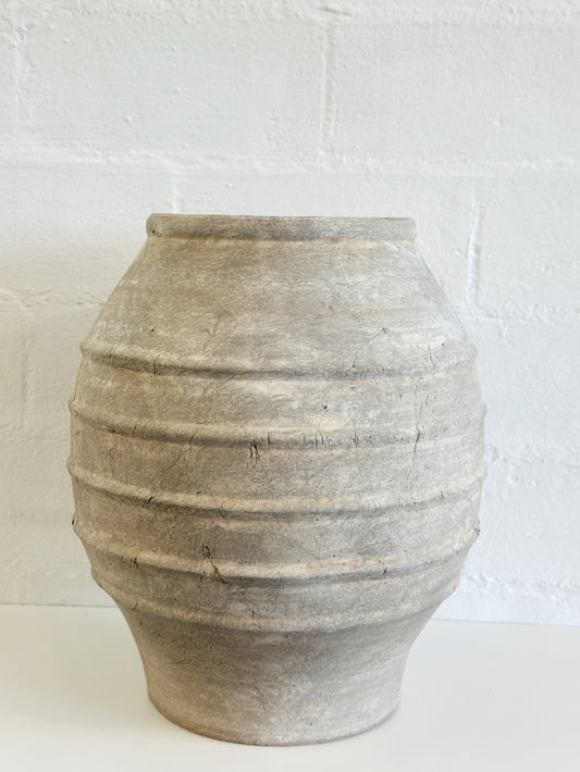 ANTIQUE TAUPE ARTISAN VASE