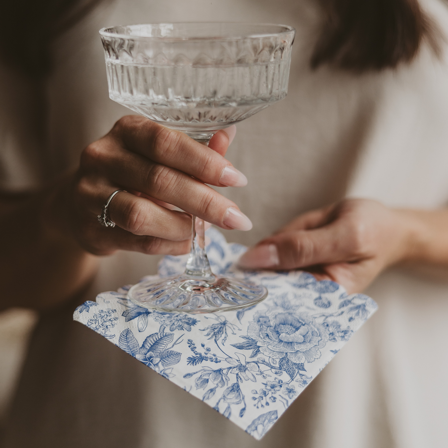 Blue Delft Foil Cocktail Napkins