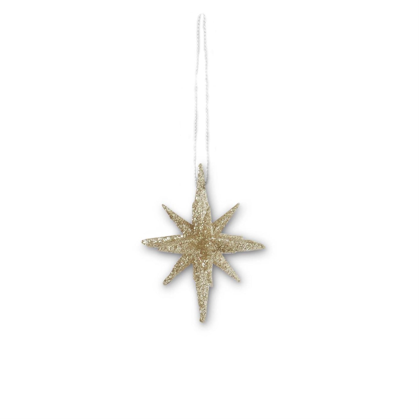 CHAMPAGNE GLITTER STAR ORNAMENT