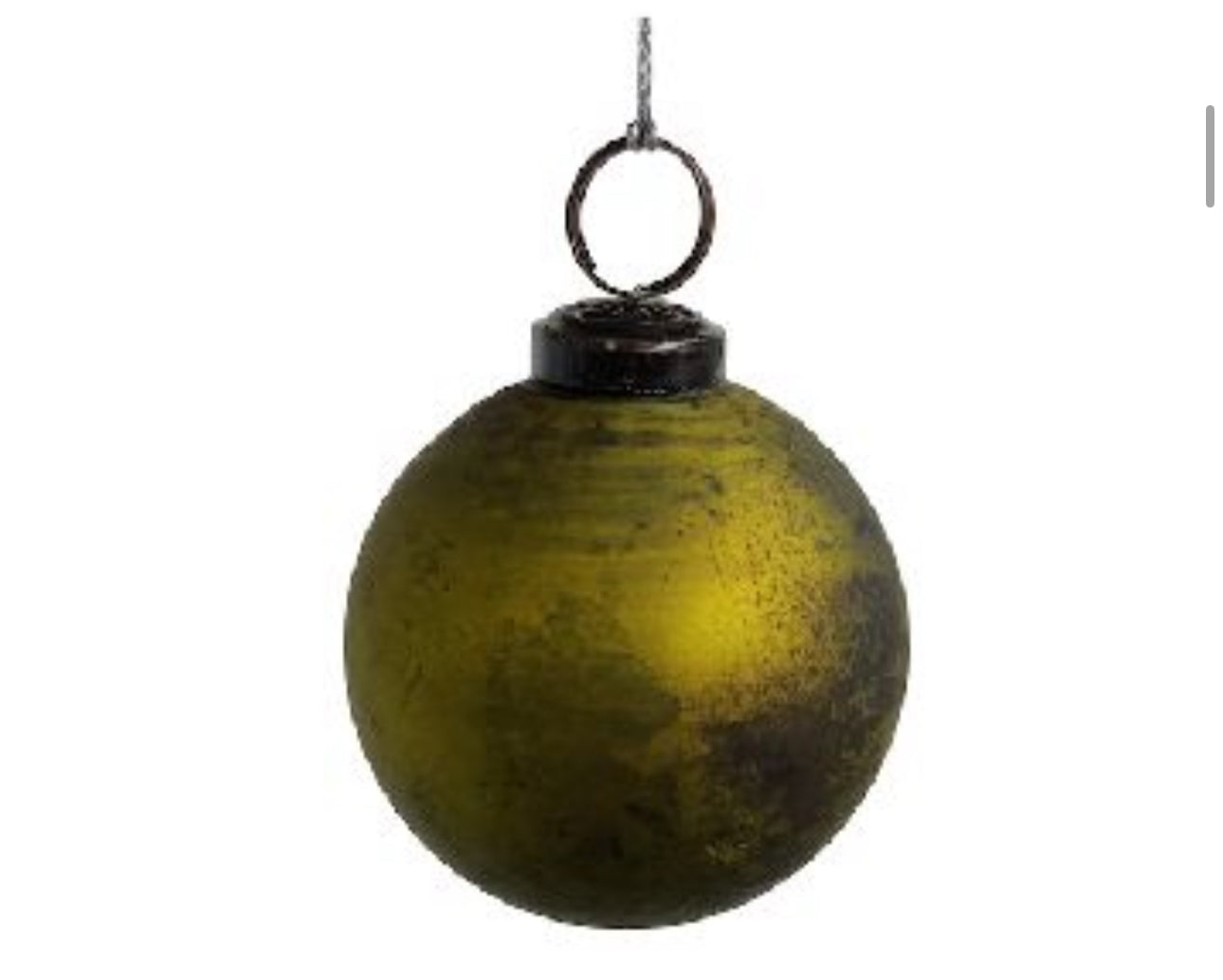 Large Green Copper Oxidized Glass Ball Ornament