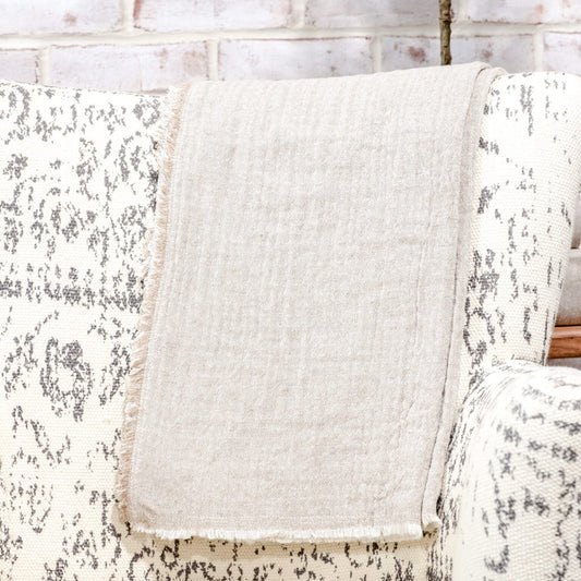 BEIGE COTTON THROW