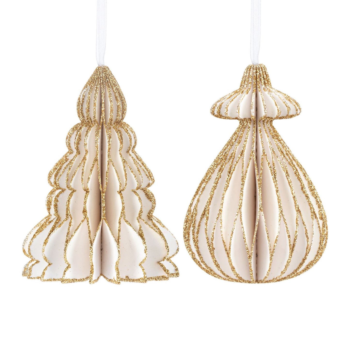 White & Gold Paper Ornament