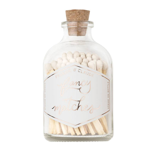 Classic White Matches in Glass Jar