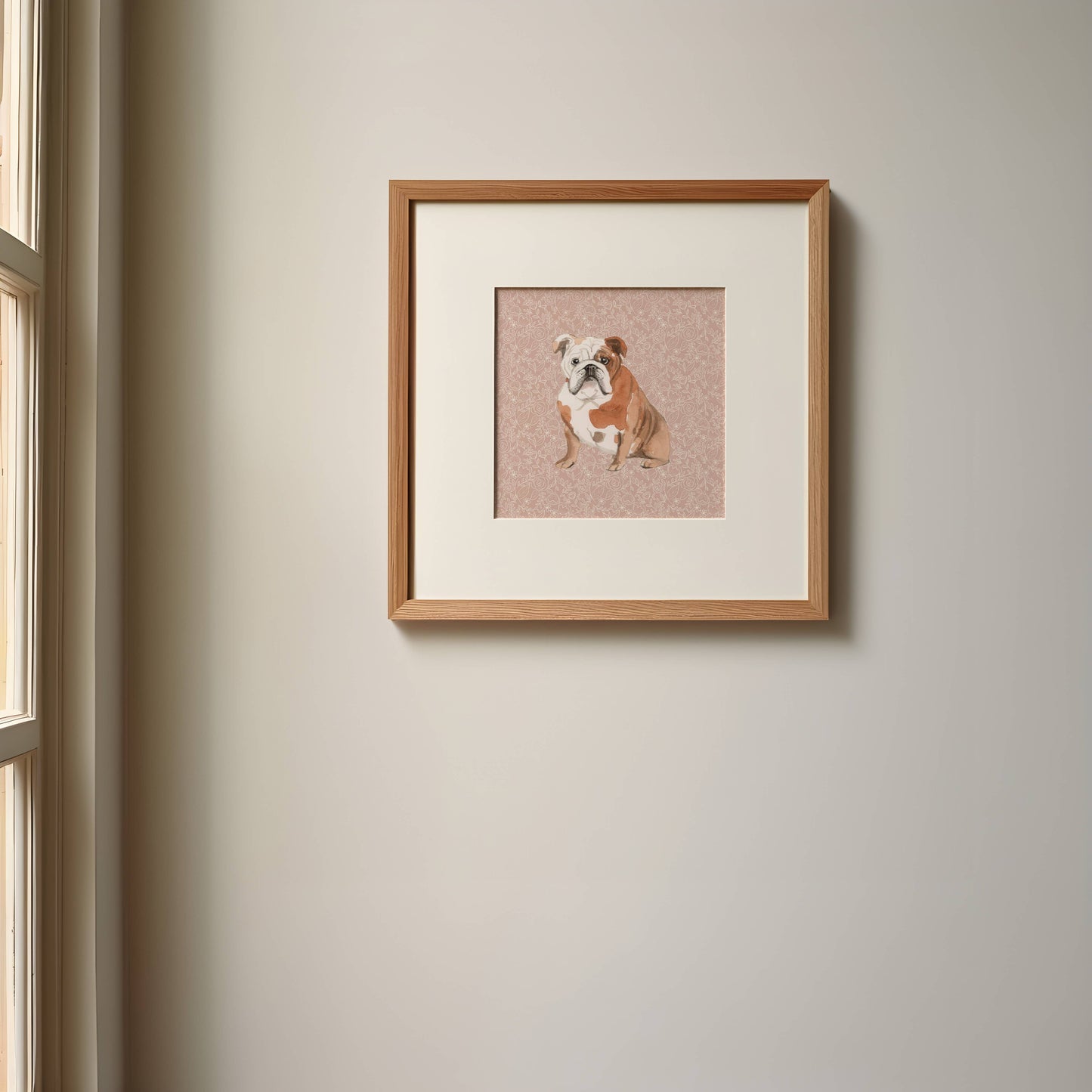 English Bulldog Wall Art: 5" x 7" (vertical)