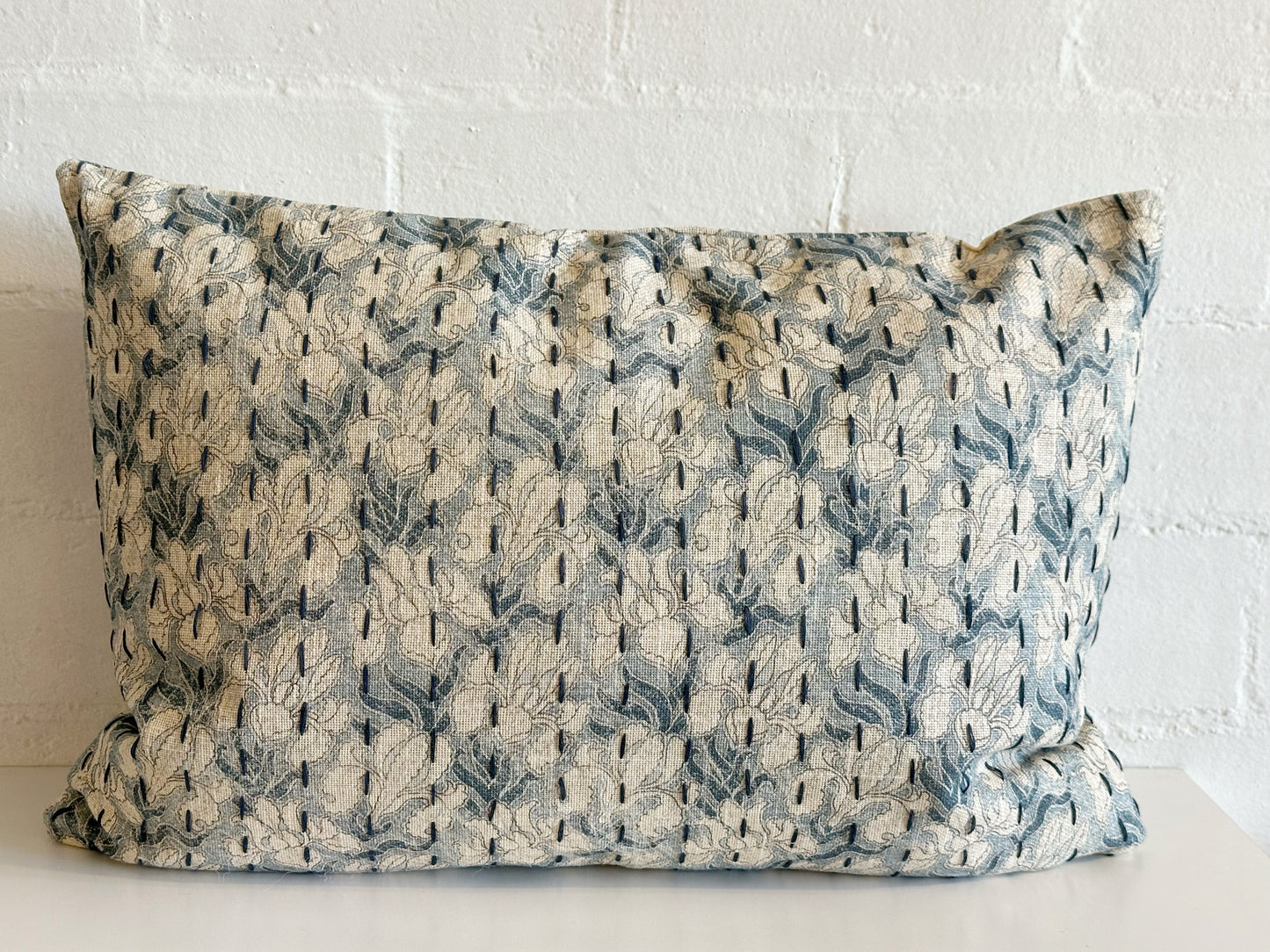 Lumber Pillow - Blue Floral Pattern