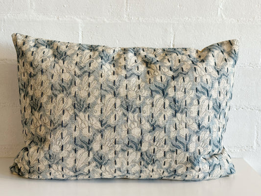 Lumber Pillow - Blue Floral Pattern