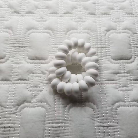 Baby Silicone Teether Ring Toy: White
