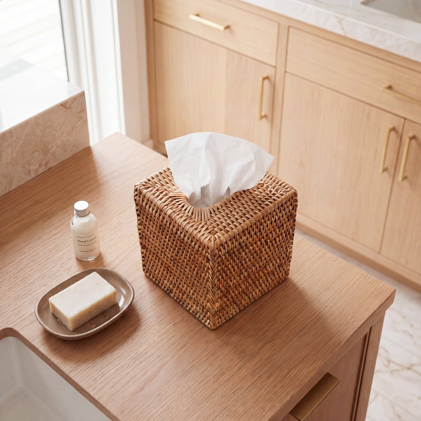 Square Tissue Box : Natural