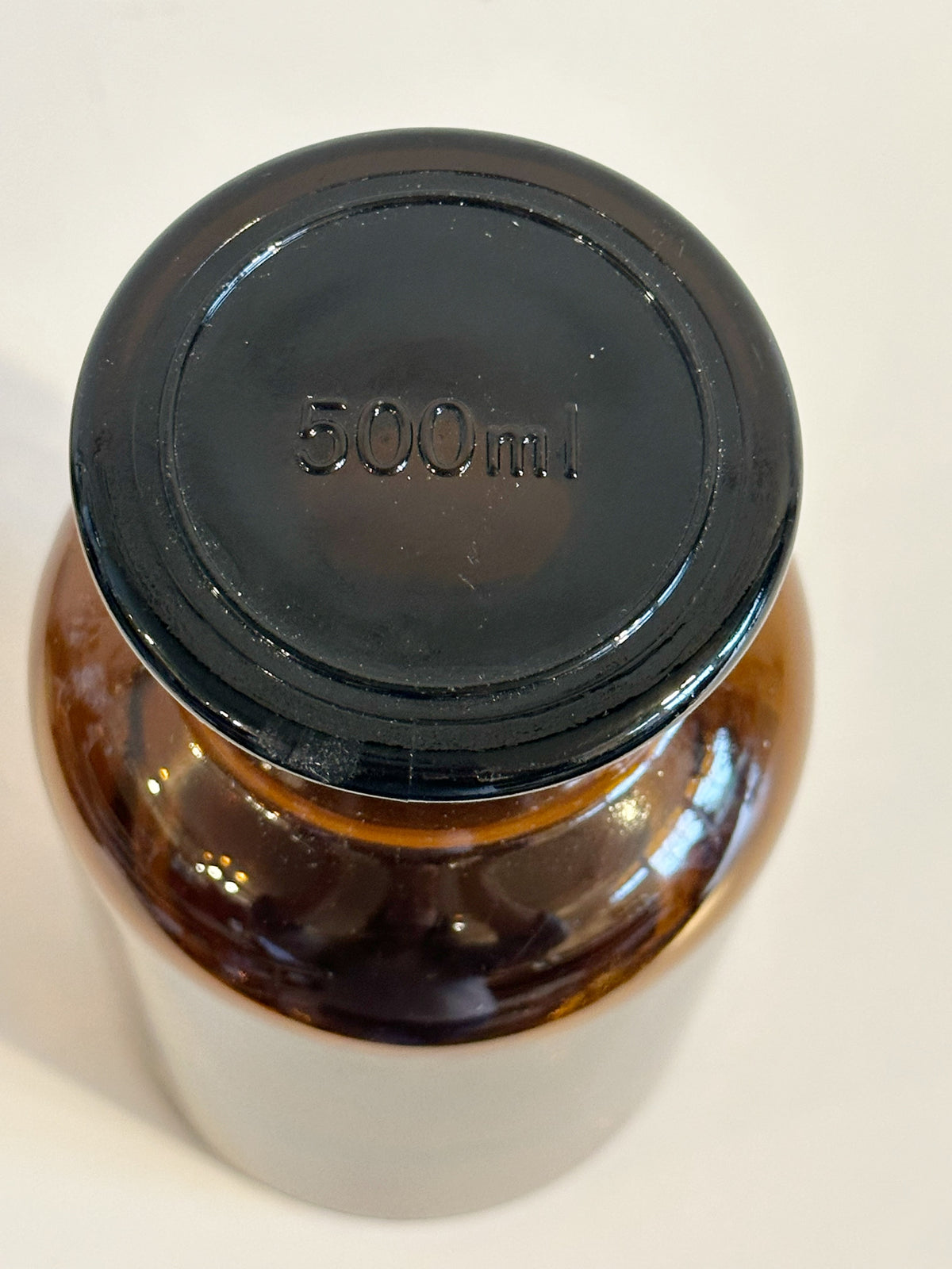 Brown Glass Apothecary Style ￼Bottle with Lid