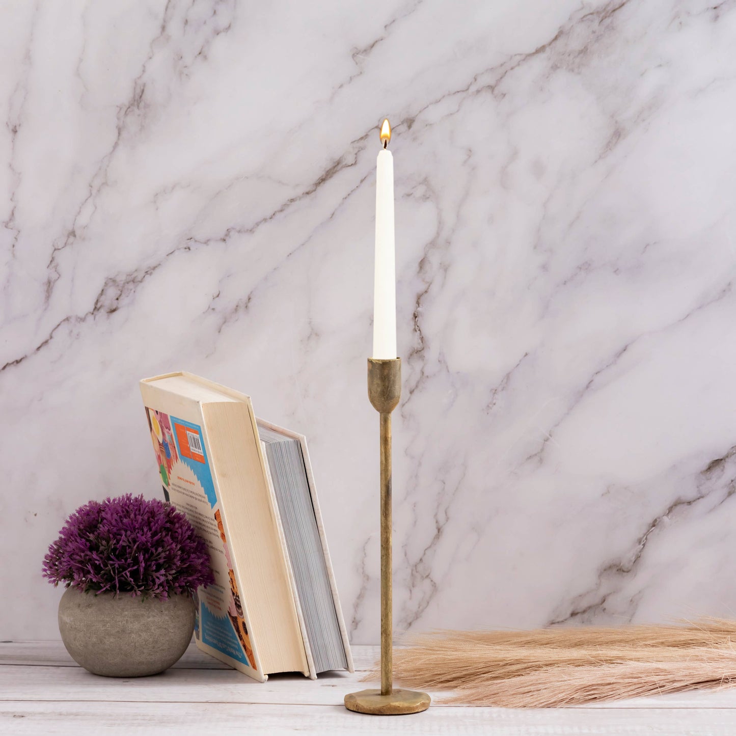 Short Candle Holder Old Brass