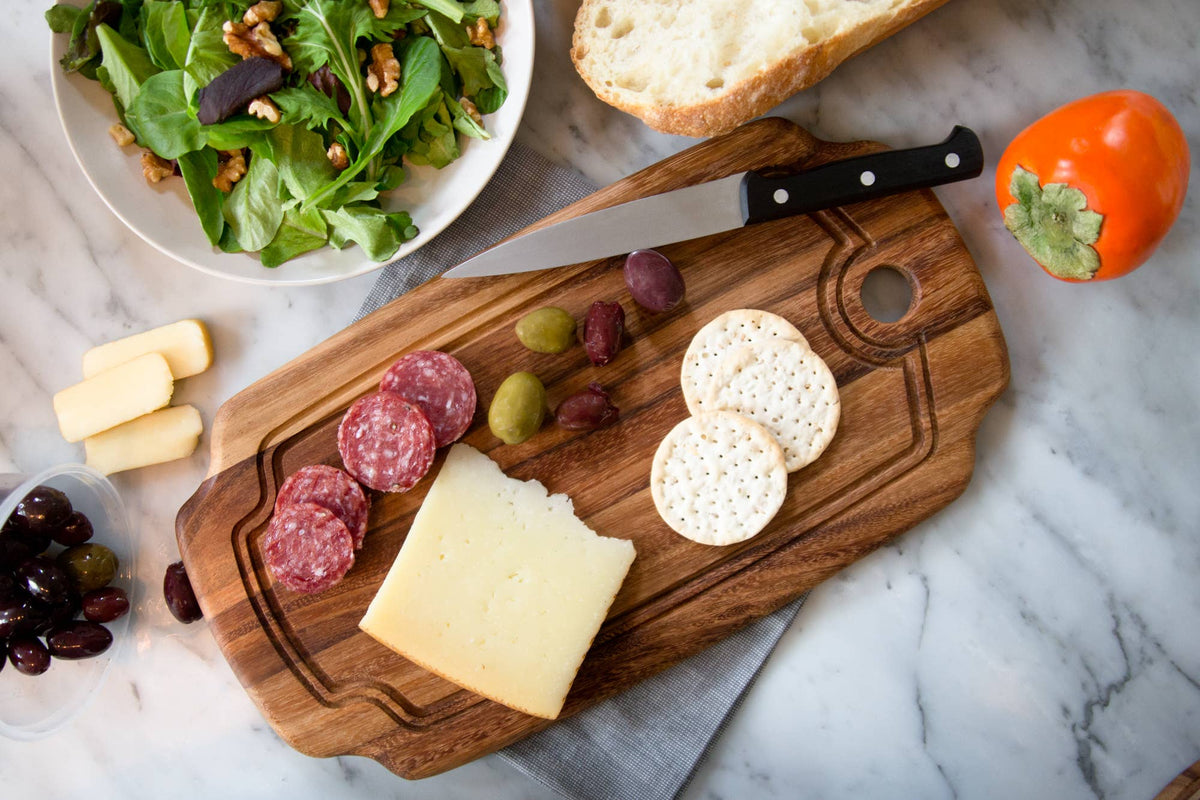 Ironwood Pinehurst Cheese Board, Acacia Wood, 15" x 8"