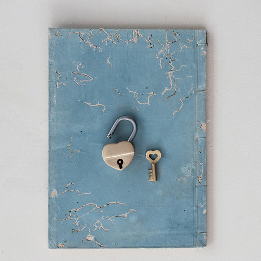 Heart Shaped Lock with Heart Shaped Key, Set of 2