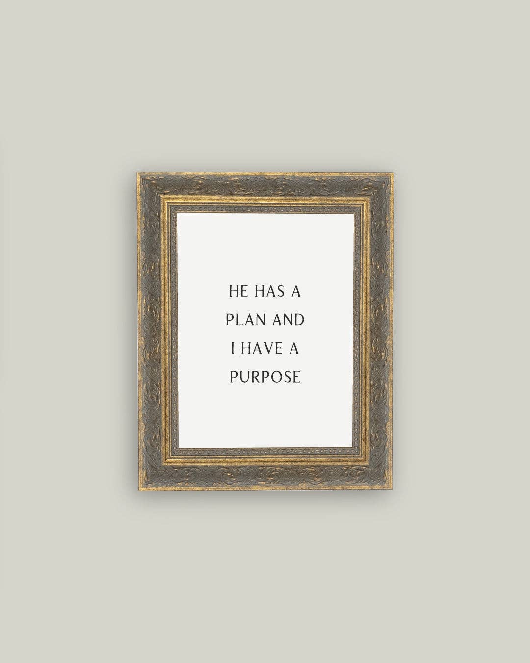 He Has A Plan Framed Antique Print: 8x10