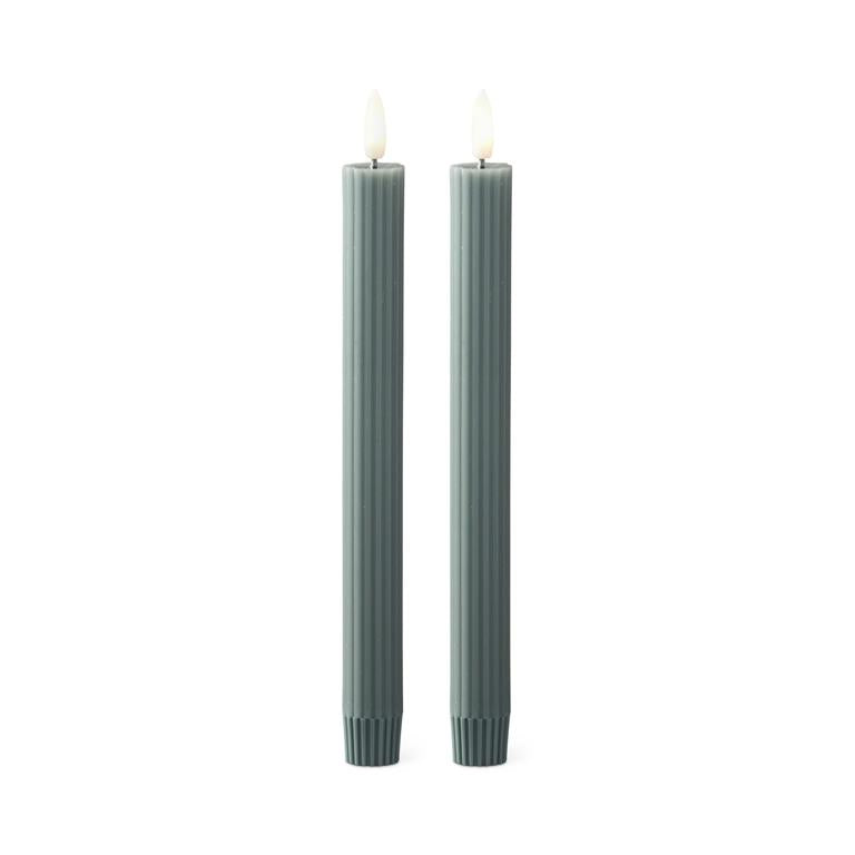 Dark Green Thin Line LED Taper Candles