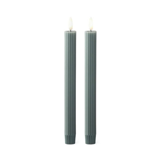 Dark Green Thin Line LED Taper Candles