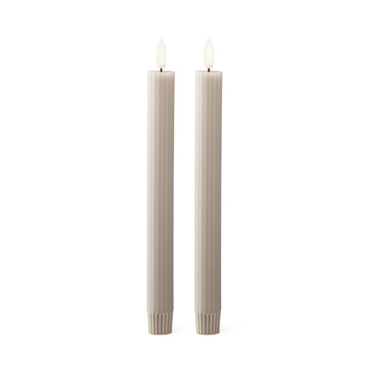 Taupe Thin Line LED Taper Candles