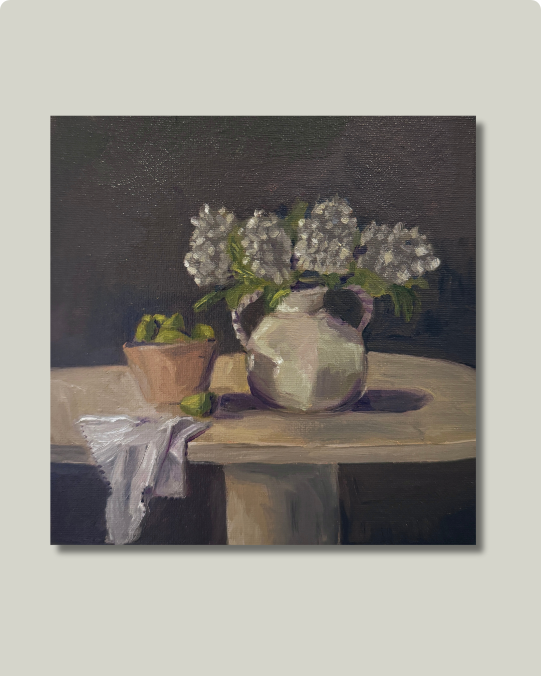 "Vase of Hydrangeas" Print: 5x5