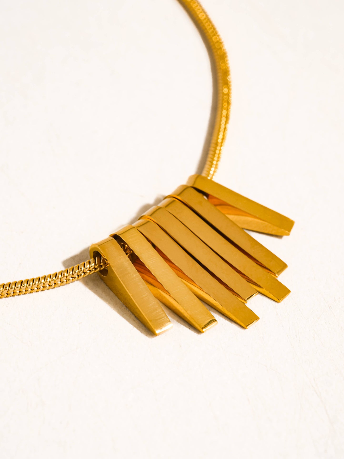 Lorraine 18K Gold Non-Tarnish Minimalist Bar Necklace: Yellow Gold