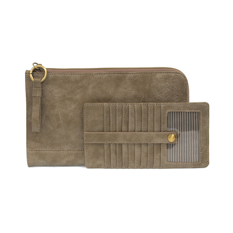 Distressed Metallic Karina Convertible Wristlet & Wallet