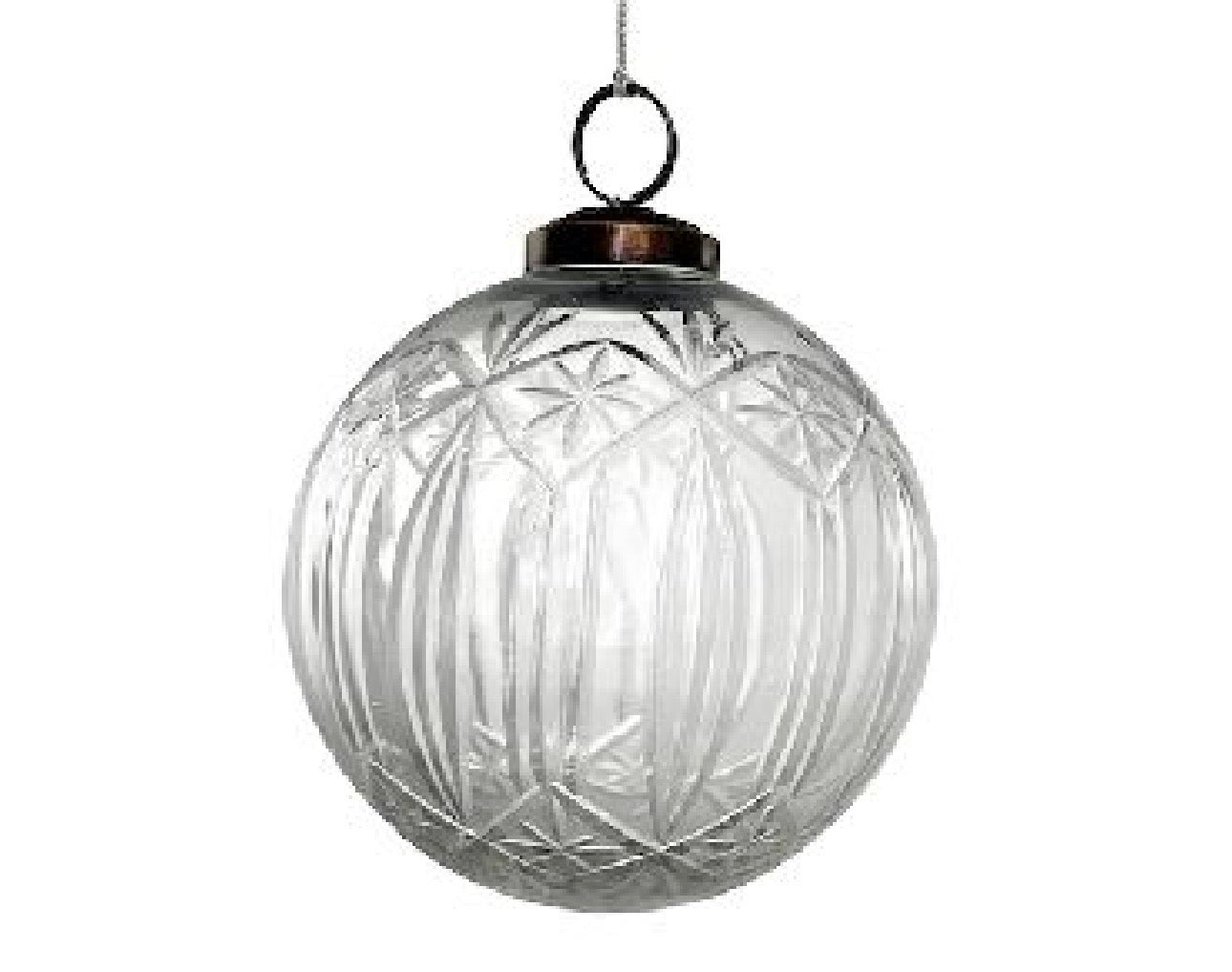 Glass ball clear engraved