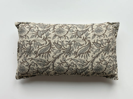 BROWN & GREY FLORAL PILLOW