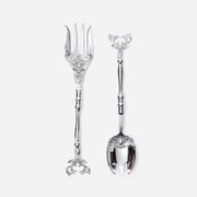 Silver Deer Salad Server Set in Gift Box