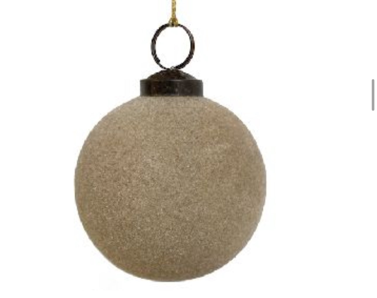 Glass Grey Velvet Ball Ornament