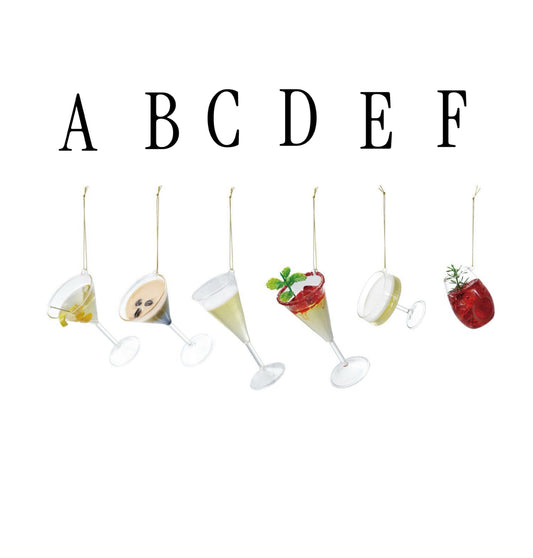 Glass Cocktail Ornament, 6 Styles