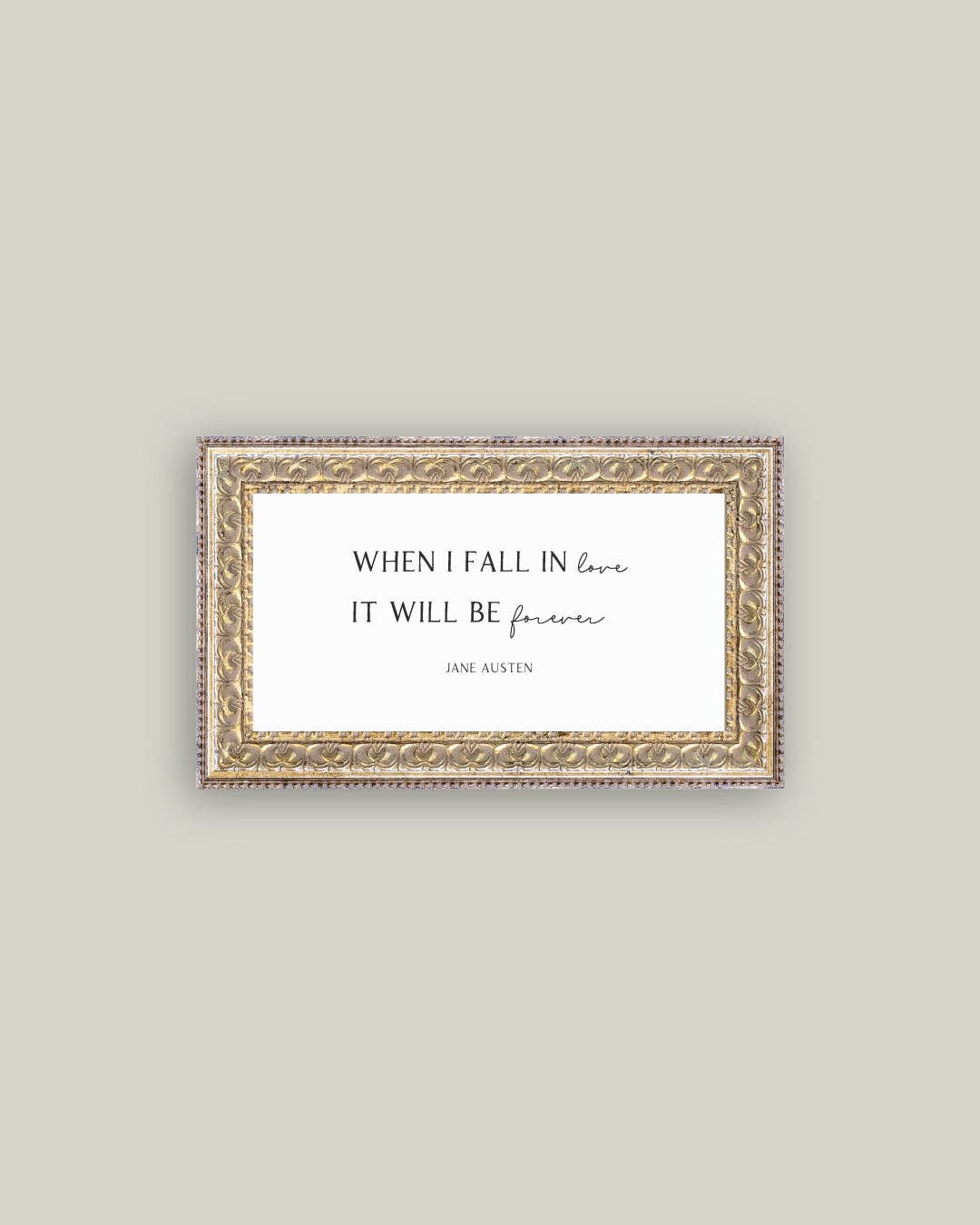 When I Fall In Love Framed Antique Print: 12x7