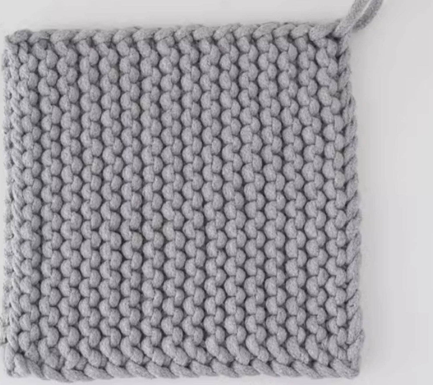 Cotton Crocheted Pot Holder: Khaki Small