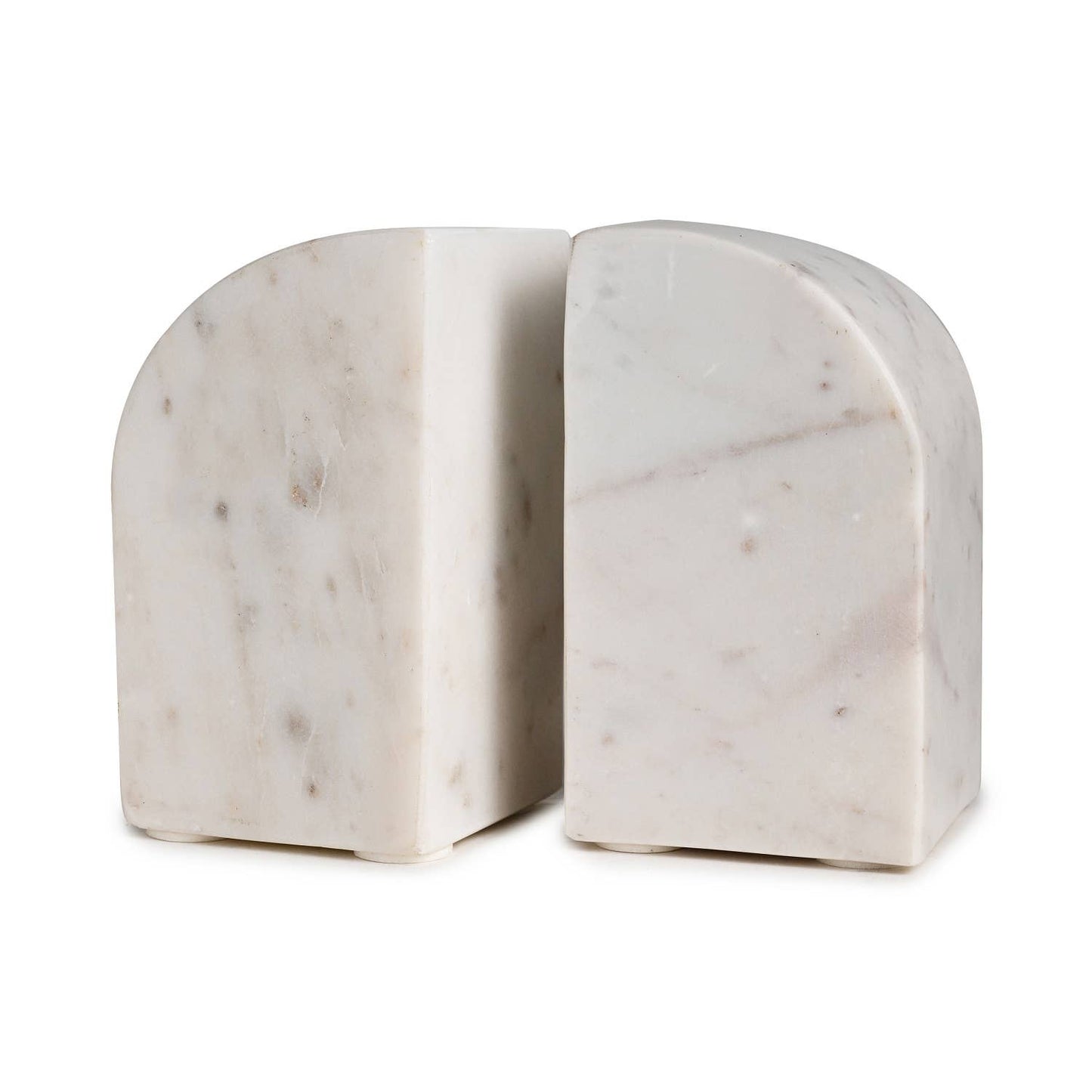 Set of 2 White Marble Bookends