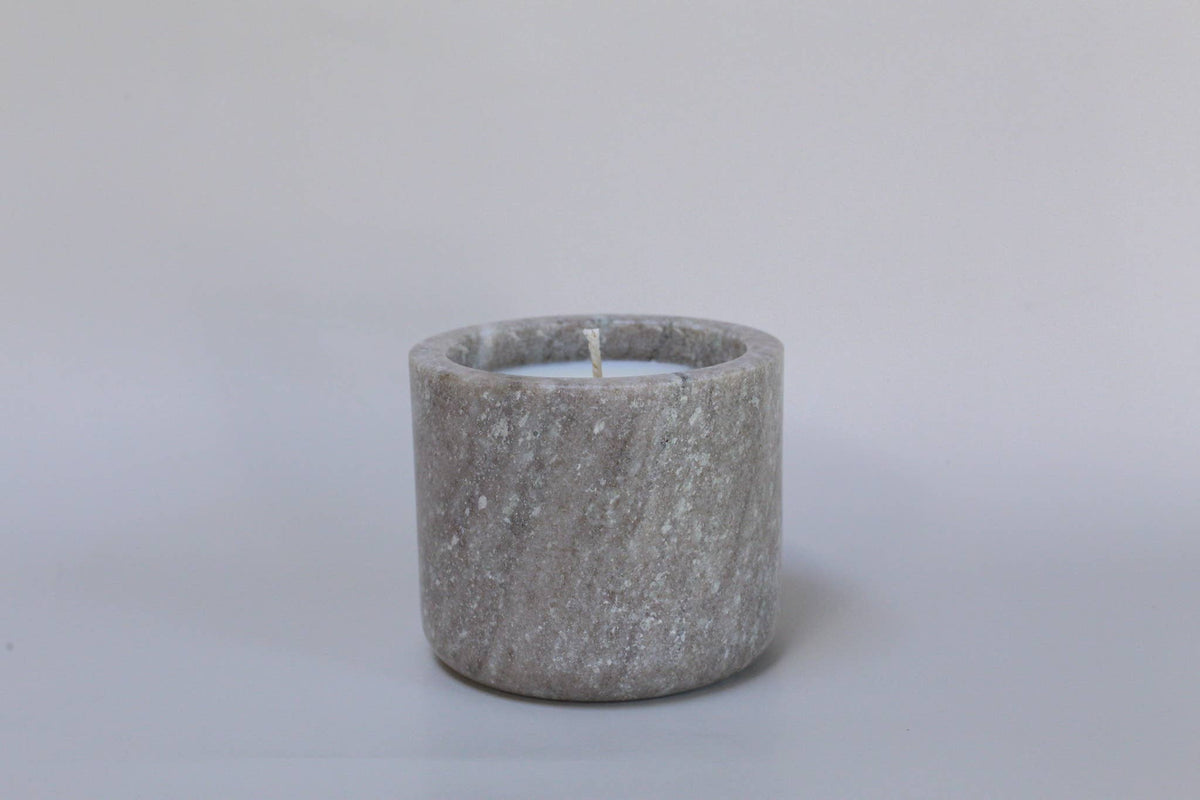 Grey Marble Candle - Cashmere