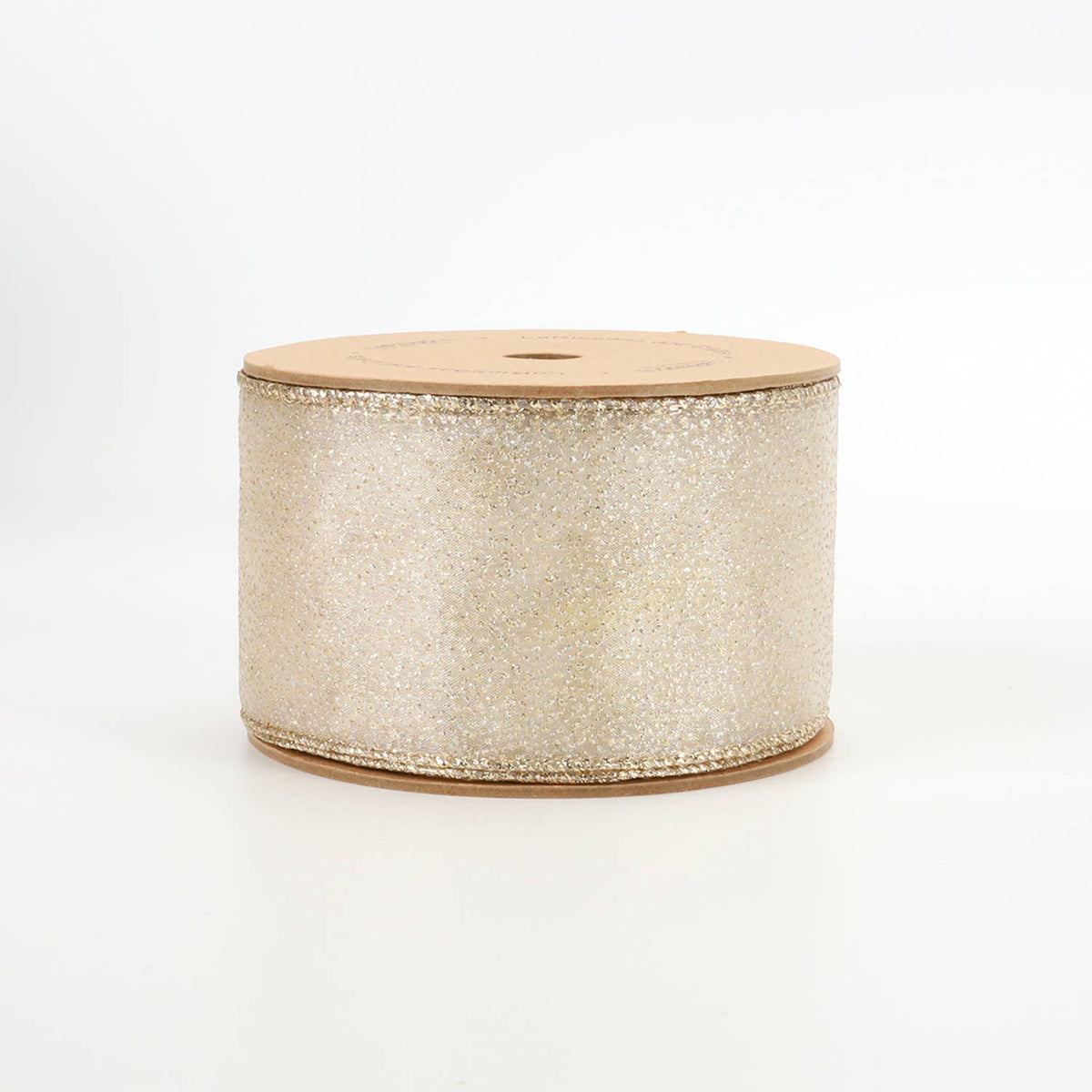 2 1/2" Wired Ribbon | "Glitter Sheer" Gold | 10 Yard Roll