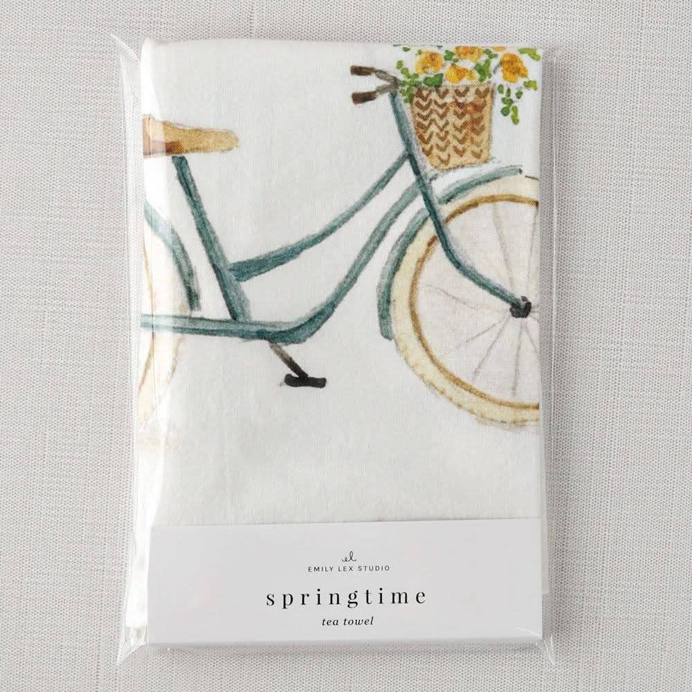 Springtime cotton flour sack tea towel