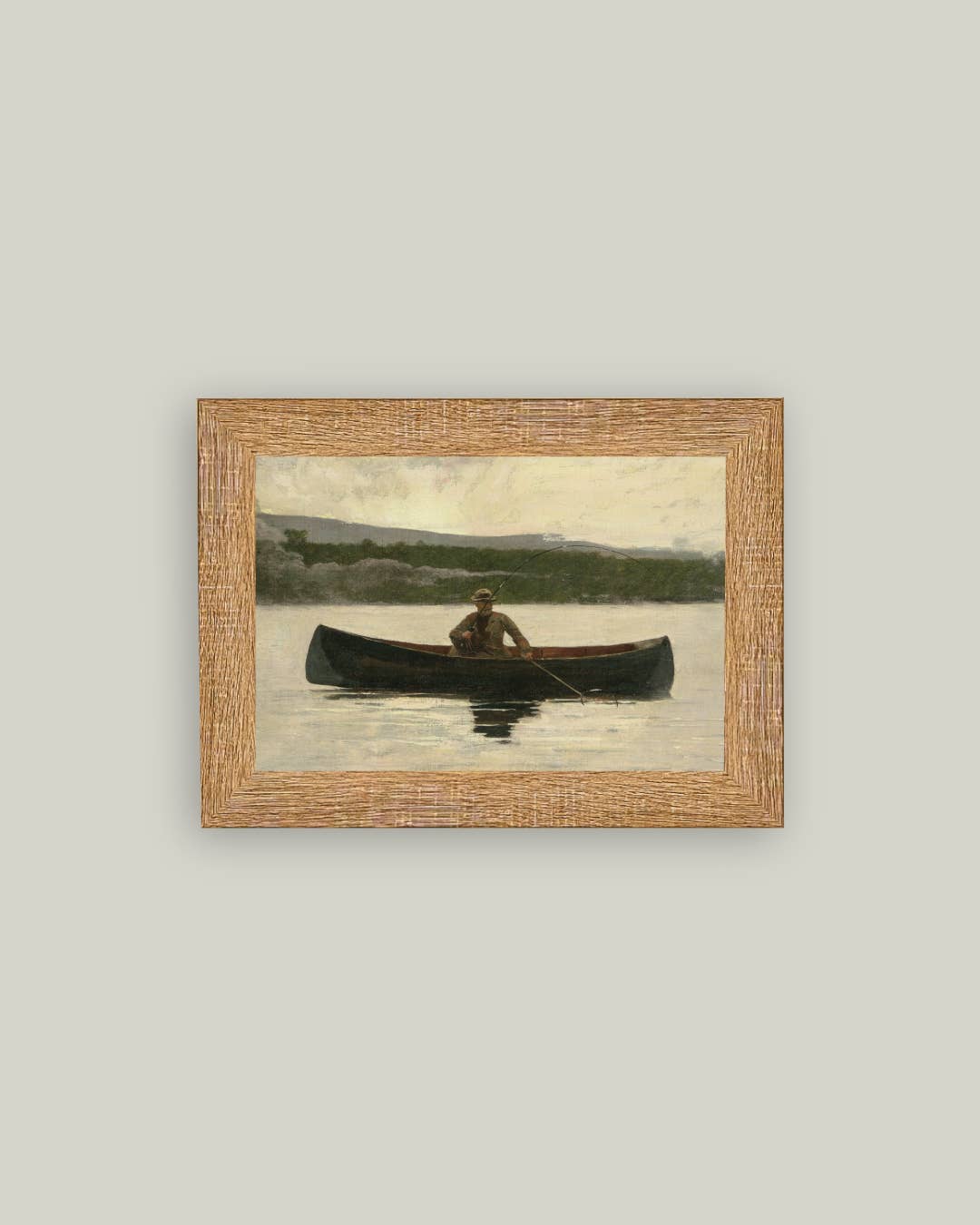 Fisherman Framed Antique Art: 9x7