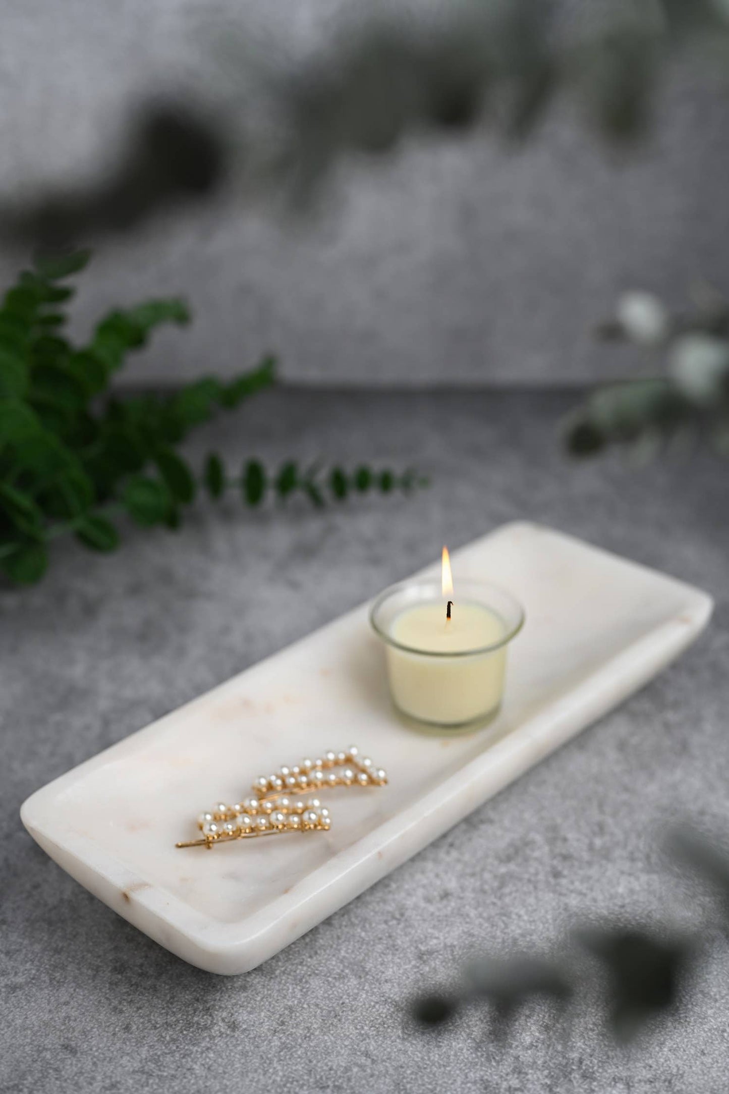 White Marble Round Edged Tray