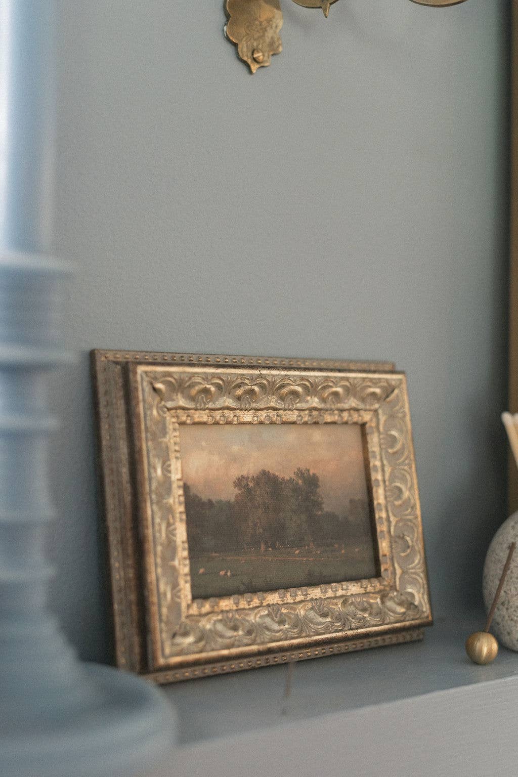 Sheep Farm Framed Antique Art: 16x12