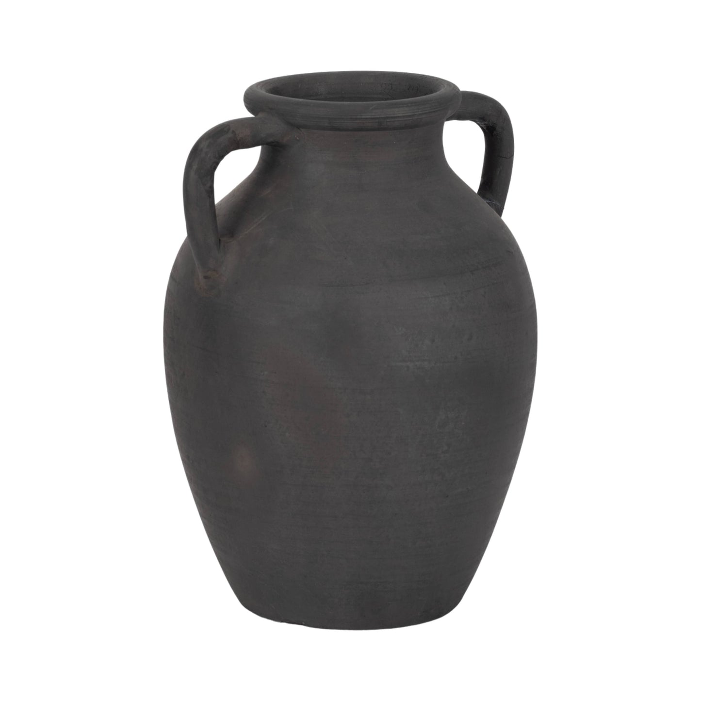 Ceramic Double Handles Decorative Vase - Black